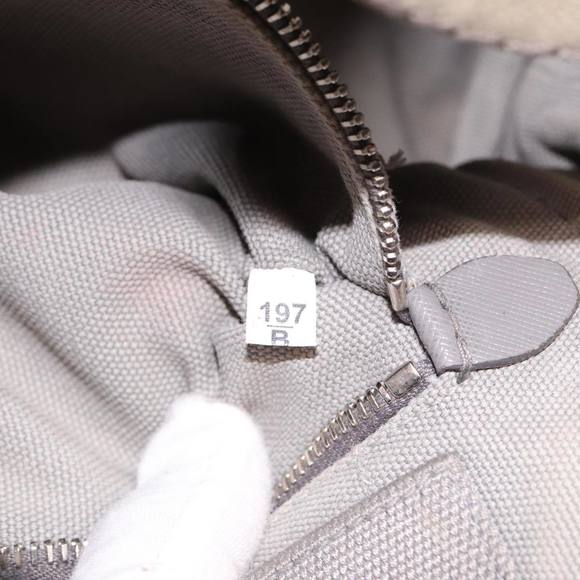 PRADA Canapa PM Hand Bag Canvas Gray Auth 78451 - Picture 12 of 16